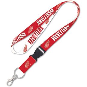 Fanatics NHL Detroit Red Wings Hockeytown Lanyard, 1-Inch Width, Detachable Buckle