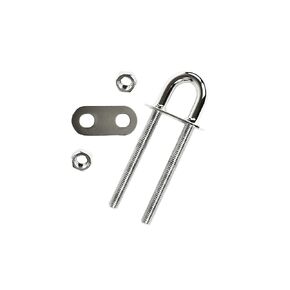 316 Stainless Steel Stern Eye U-Bolt w/Welded Plate (Pack of 1) (Configuration B:)