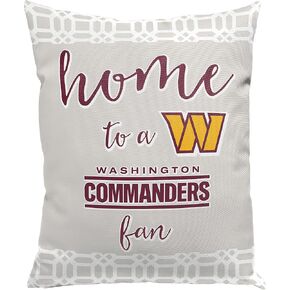 Northwest Official NFL Washington Commanders Sweet Home Fan Decorative Pillow, Team Colors, 15" x 12"