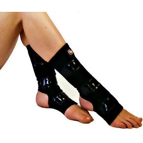 Mighty Grip Black Pole Dancing Ankle Protectors with Tack Strips for Gripping the Pole (Medium)