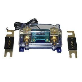 500A Digital ANL Distribution Block 0-4 Ga in Out Fuse Holder Two Fuses 12-24V Input Voltage Display