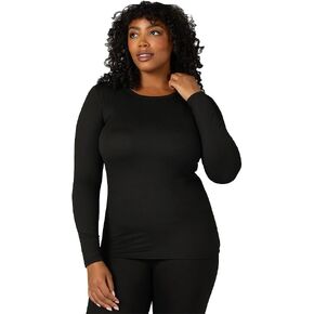 32 Degrees Women's Lightweight Baselayer Crew Top | Form Fitting | Long Sleeve | 4-Way Stretch | Thermal