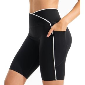 Biker Shorts for Women with Pockets,High Waisted Athletic Running Workout Yoga Shorts