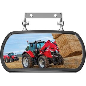 Tractor Mirrors, Strong Magnetic Side Mirrors for Tractors, Forklifts, Lawn Movers, Small Dozers, Lift Trucks, Golf Cart, Compatible with John Deere, Kubota and more, Installation-free, 2pcs