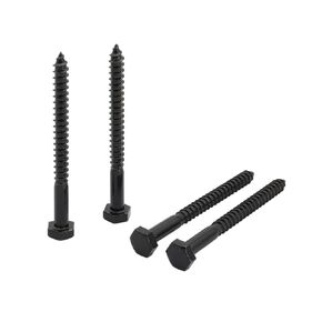 LBY 15pcs 1/4" x 3" Lag Screws, Hex Head Lag Screws Bolts, Wood Screws, 304 Stainless Steel, (Black)
