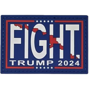 Fight Trump Assassination Attempt 2024 PVC Patch 3x2 Hook and Loop