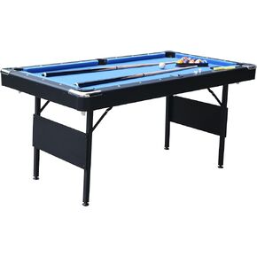 5.5 Ft Portable Pool Table with Billiard Balls Triangle Rack Chalk Brush for Home Game Room Friends Family Steel Billiard Table Indoor Game Table