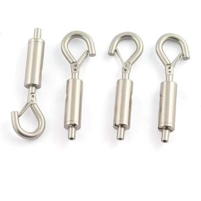 4pcs Hook & Eye Turnbuckle Tension with Safety Buckle for 1~1.5mm Stainless Steel Cable Guide Wire Rope