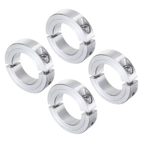 uxcell 4pcs Double Split Clamp-On Shaft Collar for 1-3/8" Shaft, Two-Piece Clamping Collar, 2-1/4" OD, 9/16" Thickness, Aluminum Alloy Set Screw Split Collar Clamp