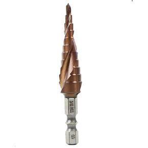 Cobalt Steel Step Drill Bit, M35 Grade 5% Cobalt HSS-Co,11 Size from 3mm to 13mm, Double Spiral Flutes and 1/4 Inch Hex Shank,Unibit Step Bit for Hole Drilling in Stainless Steel,Metal,Copper