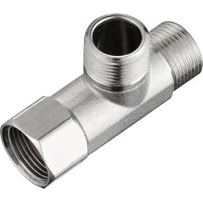 3/8 Compression Tee Valve, Standard Angle Tee Valve, 2 PCS Brass Tee Adapter 3 Way Valve Compression 3/8'' Inlet and 3/8'' Outlet, Brass Angle Stop Valve, 3/8 Add-A-Tee Valve Connector