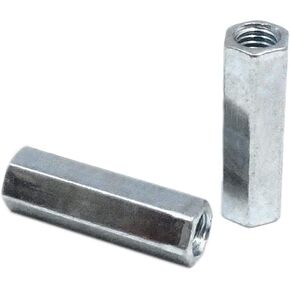 2pcs M10 x 1.5 x 39mm Long Rod Coupling Hex Nut Connector Zinc Plated