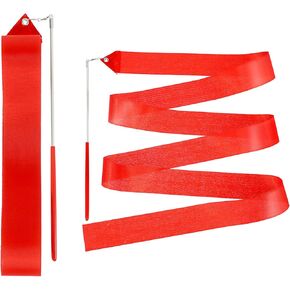 2 Pcs 78.7 Inch Dance Ribbons Gymnastics Ribbon for Twirling Rhythmic Gymnastics Ribbon Ribbon Dance Wand Outdoor Play Equipment Fits Artistic Dancing Gymnastics Carnival Shows