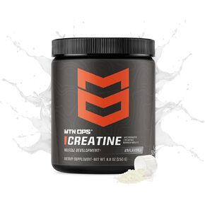 MTN OPS Creatine Monohydrate Powder, Unflavored 50 Serving Tub - 100% Pure Micronized for Muscle Mass, Strength & Power