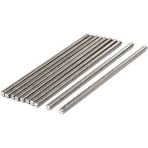 uxcell M8 x 200mm 1.25mm Pitch 304 Stainless Steel Fully Threaded Rods Fasteners 10 Pcs