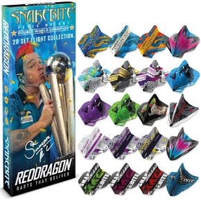 RED DRAGON Peter Wright Snakebite DWC Flight Collection - 20 مجموعة من رحلات دارت (60 رحلة إجمالاً)