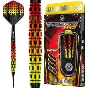 Winmau Firestorm Flame Professional Tungsten Darts Set with Flights and Stems (Shafts)