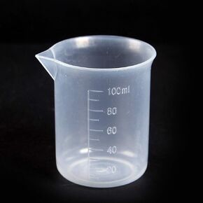 YXQ 6pcs 100ml Plastic Beakers Graduated Measuring Cup Labs Liquid Transparent Container