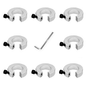 8Pcs SBR25 25mm Linear Rail Stop Collars Aluminum Alloy Shaft Limit Fixing Rings with 1pc 4mm Wrench, CNC Parts Tool Linear Rail Shaft Stop Collars