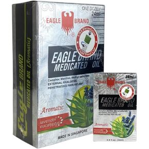 Eagle 12 Packs - 24ml Brand Medicated Oil External Analgesic (Aromatic-Lavender Eucalyptus) Dầu gió 24ml 鹰标德国风油精(薰衣草尤加利香味) (十二瓶装)