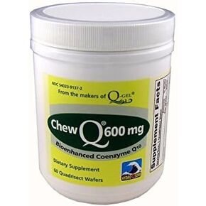 Chew-Q 600mg CoQ-10 - High Absorption. 60 Natural Orange Flavored Chewable Tablets (Chewtabs)