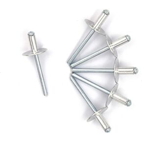 60 pcs Large Flange Blind Rivets, Aluminum,Flange Diameter 5/8" (16 mm),Pop Rivets Assortment Kit Blind Rivet,3/16" x 3/8" Inch,Grip Range(3-6mm)