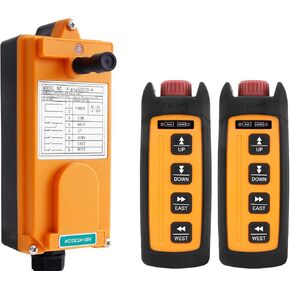 Mini Wireless Hoist Crane Remote Control 4-Button 110V Industrial Winch Lift Dump Trailer Radio Truck Crane Controller Transmitter and Receiver