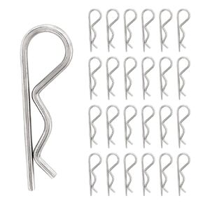 30Pcs R Clips Spring Cotter Clip Pin, M2.5 x 50mm Stainless Steel Retaining Cotter Pins Hitch Pins Clip Hairpin Assortment Kit for Tractor Truck Trailer Mower Carts