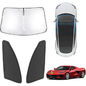 Karltys Sunshade for 2022-2024 Rivian R1T, Windshield & Front Seats Side Window Sun Shade, Thick Foldable Window Covers, Car Reflective Sun Visor Blocks UV & Heat (3PCS) in Kuwait