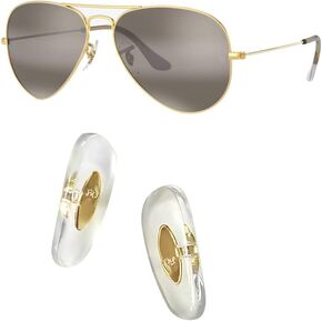Replacement 14mm Push-in Nose Pads for RB6335 Glasses Repair Kits,Bonus Lens Cloth (Silver) (Gold)