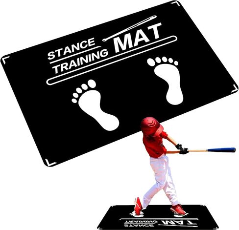 Baseball Training Mat, T Ball, Baseball and Softball Batter Stance Training Mat, Batting Mat 23.6 x 35.4 Inch, Baseball Hitting Mat, Indoor/Outdoor for Swing Pitching Training in Saudi Arabia