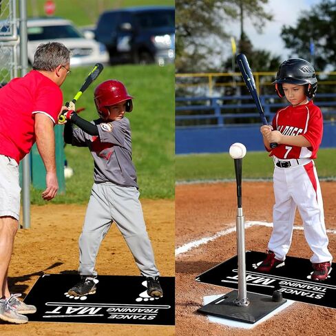 Baseball Training Mat, T Ball, Baseball and Softball Batter Stance Training Mat, Batting Mat 23.6 x 35.4 Inch, Baseball Hitting Mat, Indoor/Outdoor for Swing Pitching Training in Saudi Arabia