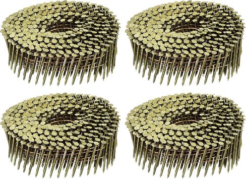 uxcell 1600 Count Siding Nails 1-1/2" x 0.083" 15-Degree Ring Shank Full Round Head Collated Wire Coil for Lath and Sheathing Materials in Saudi Arabia