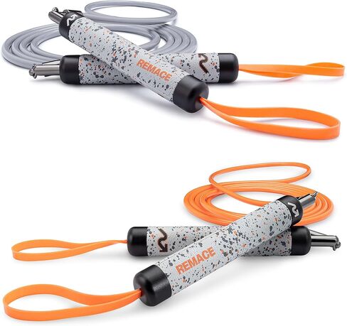 Level 1 Weighted Jump Rope Set - (1/4LB, 1/2LB) Workout Ropes - For Fitness, Exercise and Boxing - Speed Ropes For Beginner to Intermediate Jumpers - Two Ropes Included in Saudi Arabia
