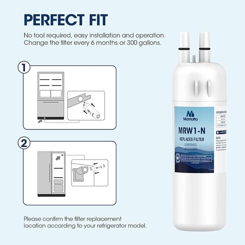 MARRIOTTO Refrigerator Water Filter Compatible with Whirlpool W10295370A, EDR1RXD1, WHR1RXD1, KAD1RXD1, Filter 1, W10295370, P4RFWB, P8RFWB2L, 46-9930, 46-9081 Refrigerator Water Filter | Pack of 1 in Saudi Arabia