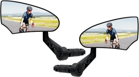 Bike Mirror 2 PCS,HD Glass Bicycle Mirrors for Handlebar Mount, Bar End Bike Rear View Mirror, Scratch Resistant Handlebar Mirror for E-bike, Cycle Rearview Mirror (0.55-0.78") in Saudi Arabia