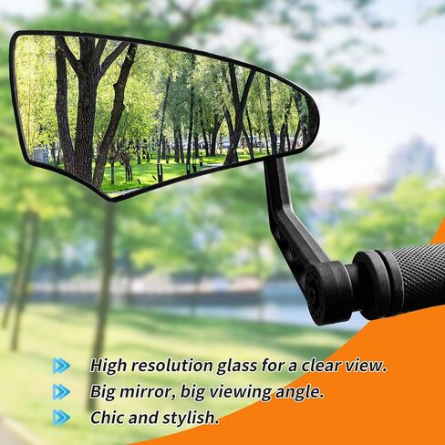 Bike Mirror 2 PCS,HD Glass Bicycle Mirrors for Handlebar Mount, Bar End Bike Rear View Mirror, Scratch Resistant Handlebar Mirror for E-bike, Cycle Rearview Mirror (0.55-0.78") in Saudi Arabia