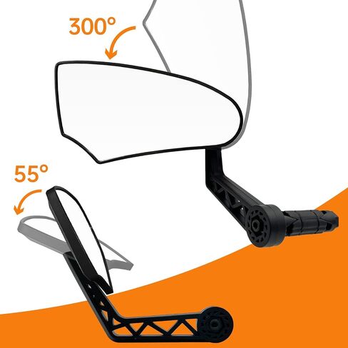 Bike Mirror 2 PCS,HD Glass Bicycle Mirrors for Handlebar Mount, Bar End Bike Rear View Mirror, Scratch Resistant Handlebar Mirror for E-bike, Cycle Rearview Mirror (0.55-0.78") in Saudi Arabia