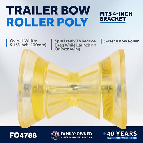 Five Oceans Boat Trailer Roller - Marine Boat Roller for Trailer, Clear Yellow Bow Boat Roller Poly in Saudi Arabia