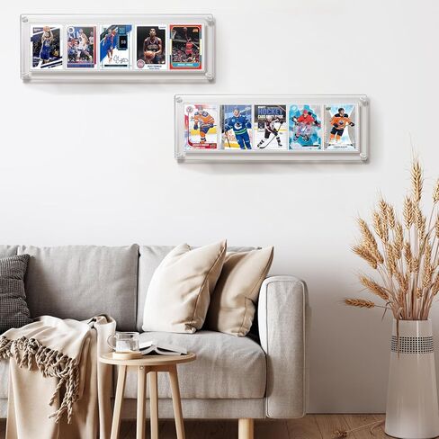 إطار عرض بطاقة التداول مع حامل بطاقات، حامل بطاقة بيسبول للحماية من الأشعة فوق البنفسجية، إطار بطاقة أكريليك شفاف مثبت على الحائط بسعة 5 بطاقات للبطاقات الرياضية in Kuwait