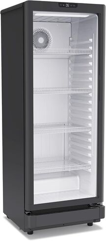 GRS Light Commercial Refrigerator with Double-Tempered Single Glass Door - 7.1 Cubic Feet Display Beverage Fridge, eCooler System, Ideal for Convenience Stores - Black in Saudi Arabia