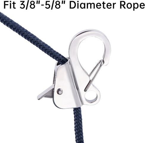 Boat Anchor Hook Sliding Hook: Knotless Anchor System Easy to Use with Quick Release(Rope Not Included) Stainless Steel Boat Anchor Hook Clips for 3/8'' - 5/8'' Rope Holds 8000 lbs in Saudi Arabia