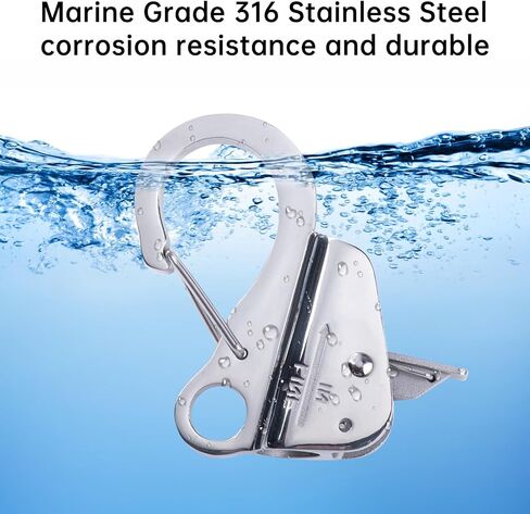 Boat Anchor Hook Sliding Hook: Knotless Anchor System Easy to Use with Quick Release(Rope Not Included) Stainless Steel Boat Anchor Hook Clips for 3/8'' - 5/8'' Rope Holds 8000 lbs in Saudi Arabia
