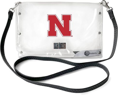 Littlearth NCAA Womens Clear Envelope Purse with Black Fashion Strap and Team Logo in Saudi Arabia