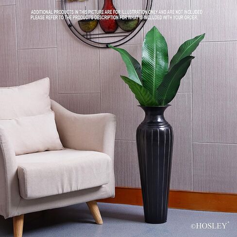 Hosley Decorative Embossed Metal Tall Floor Vase 26 Inch High. Ideal Gift for Weddings Party Spa Reiki Meditation Settings in Saudi Arabia