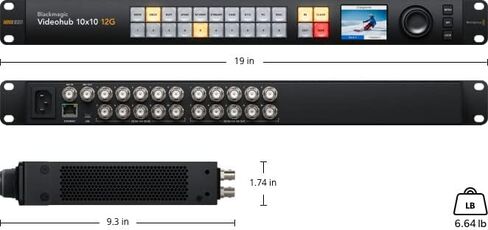Blackmagic Design Videohub 20x20 12G Zero Latency Video Router with 6ft Power Cord and 5 Pack of SolidSignal Cable Ties (VHUBSMAS12G2020) in Saudi Arabia