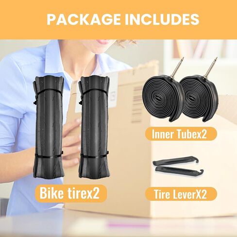 Hycline Road Bike Replacement Tire: 700x25C/700x28C/700Cx35C Folding Puncture-Resistant Bicycle Tires for City Commuter Road in Kuwait