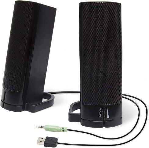 Desktop Compact USB Powered Wired Multimedia Mini Stereo Sound Bar 3.5mm Audio Jack Blue LED 2.5 Watts Speaker in Saudi Arabia