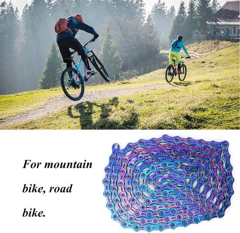 Bike Variable Speed Chain, Steel Colorful Variable Speed Chain Accessory for Mountain Road (12 Speed) in Saudi Arabia