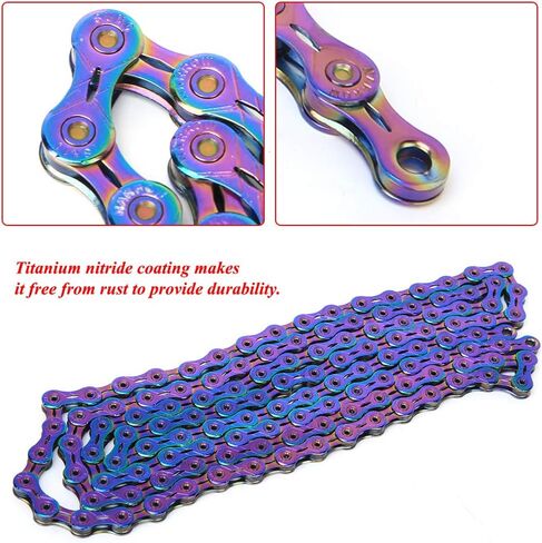 Bike Variable Speed Chain, Steel Colorful Variable Speed Chain Accessory for Mountain Road (12 Speed) in Saudi Arabia